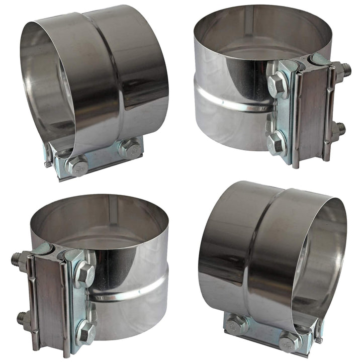 LEDAUT front view clamp showing full 4" lap joint and secure fit advantage