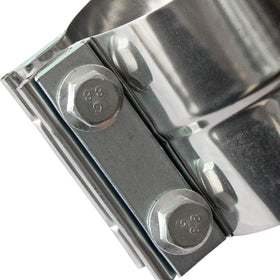 LEDAUT clamp installed on exhaust pipe in vehicle showcasing serviceable joint