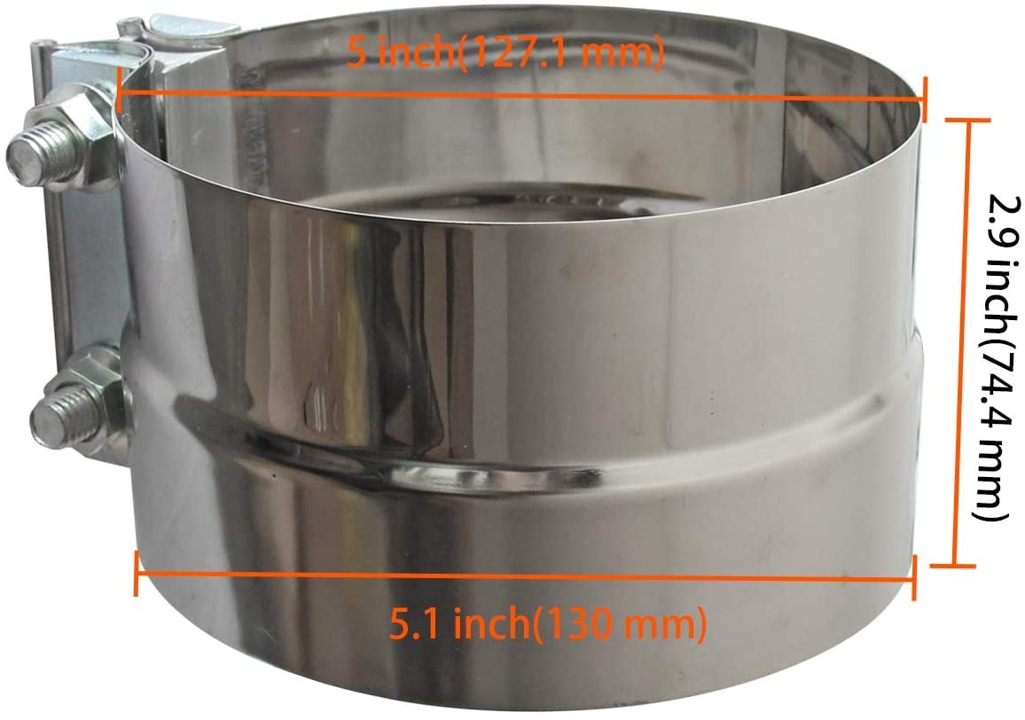 LEDAUT clamp installed on exhaust pipe showing leak-resistant connection benefit