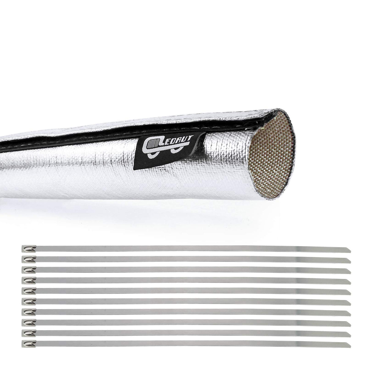 LEDAUT sleeve beside a ruler showing 3 ft length for accurate sizing and fit