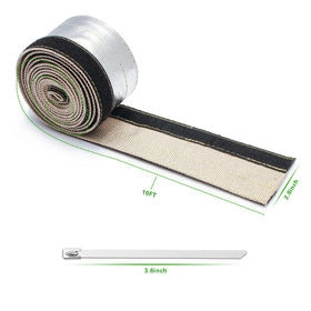 LEDAUT stainless steel cable ties alongside trimmed sleeve ready for secure fastening and vibration resistance
