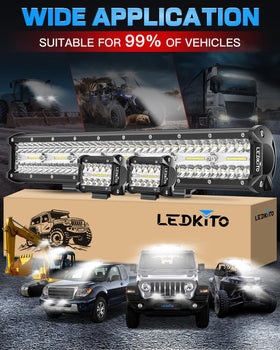 LEDKITO bar mounted on SUV roof providing long-distance road illumination