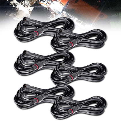 LEDMIRCY front view of six 5ft extension cables showing pack and connectors for easy installation