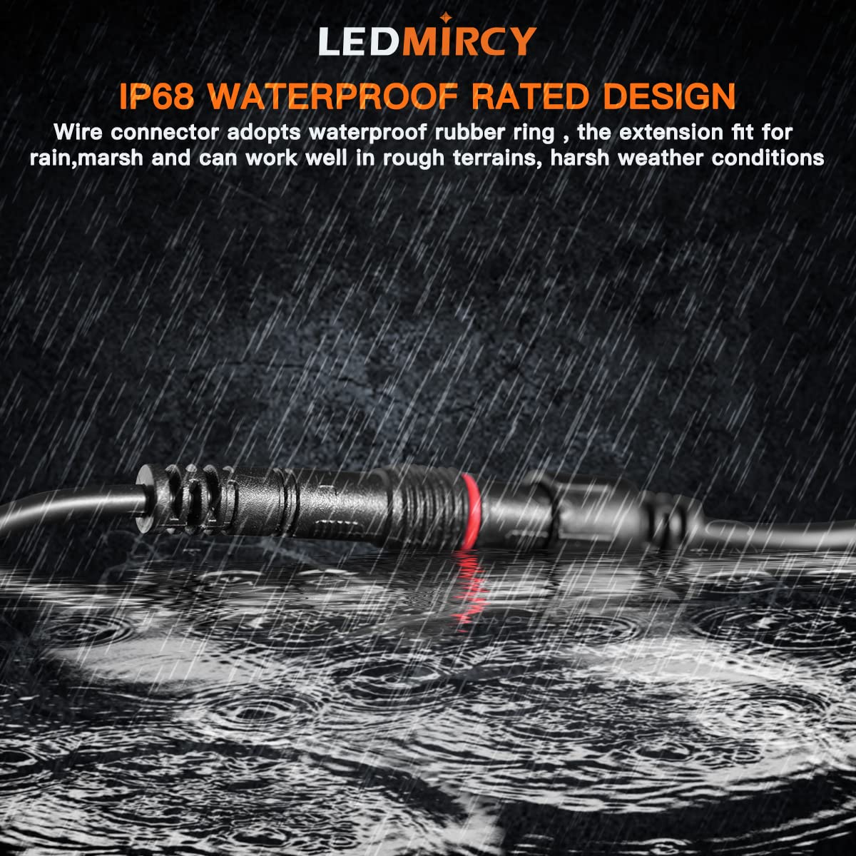 LEDMIRCY cable laid next to ruler showing 5ft length for accurate placement planning