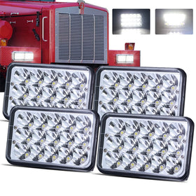LEDUR front view of 4x6 sealed beam showing brightness benefit