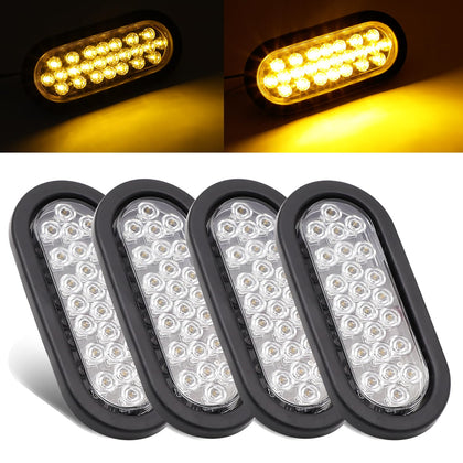 Ledvillage front view amber oval marker light showing clear lens benefit