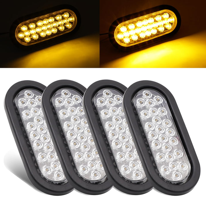 Ledvillage front view amber oval marker light showing clear lens benefit