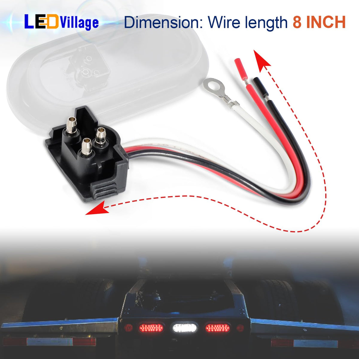 Ledvillage technician replacing trailer tail light with pigtail, fast repair advantage