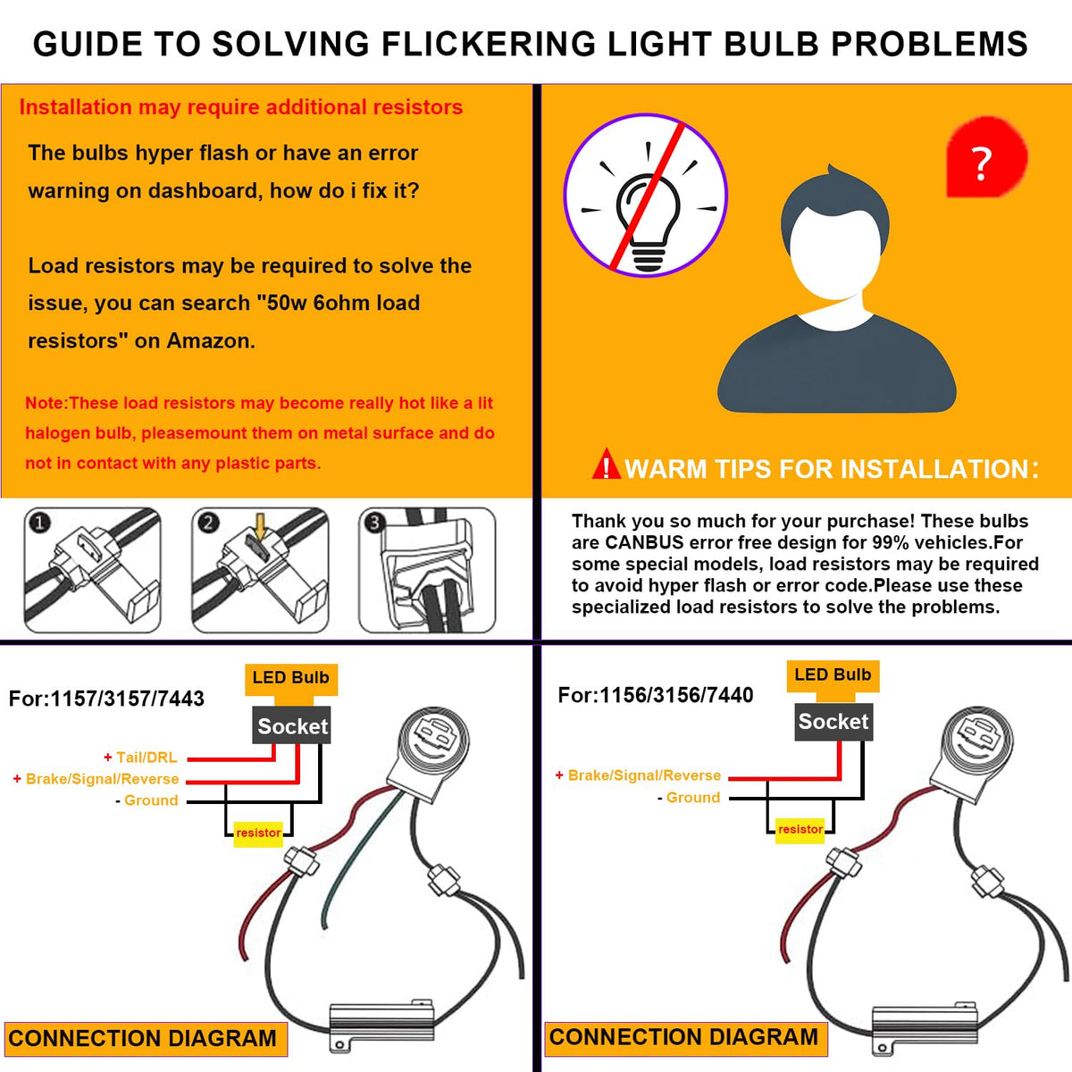 LEDYOTRY 7440 bulb inserted into socket showing fitment detail for compatibility benefit