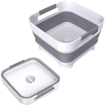 Leemeimei front view showing folded and expanded basin for compact storage benefit