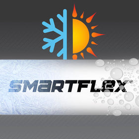 Legacy SmartFlex beside a tape measure to show 50 ft. scale and 1/2 in. diameter