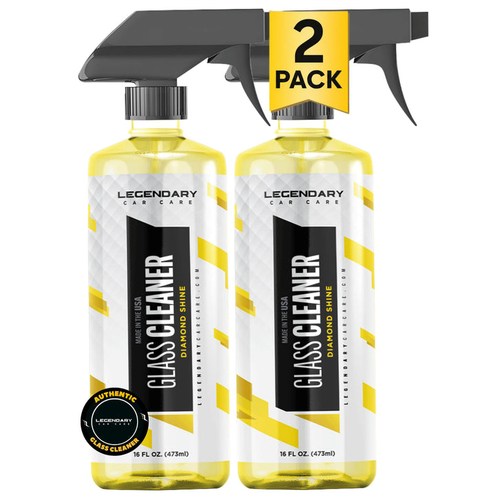 Legendary Car Care front packaging showing two 16oz bottles and clear labeling benefit