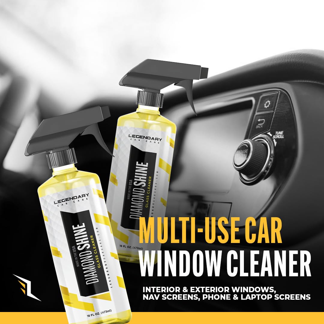 Legendary Car Care size comparison next to hand showing convenient 16oz portability benefit