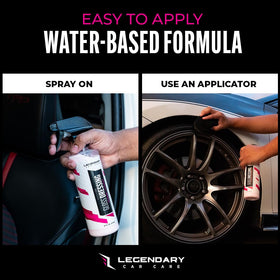 Legendary Car Care next to gallon for scale showing 64oz bulk value
