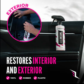 Legendary Car Care applied to interior vinyl dash for satin, streak‑free finish