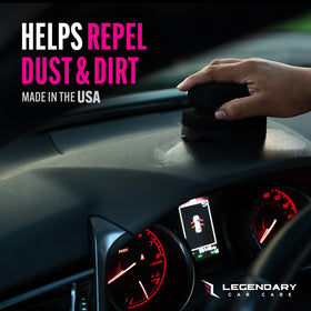 Legendary Car Care texture closeup showing water‑based non‑greasy formula