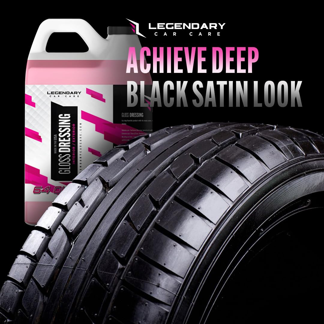 Legendary Car Care on tire sidewall producing wet gloss and no sling