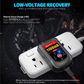 LEICESTERCN alligator clips connected to battery posts for quick temporary charging