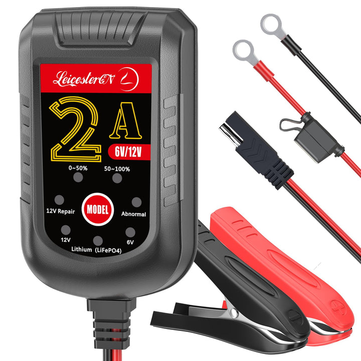 LEICESTERCN front view showing compact smart charger and benefits