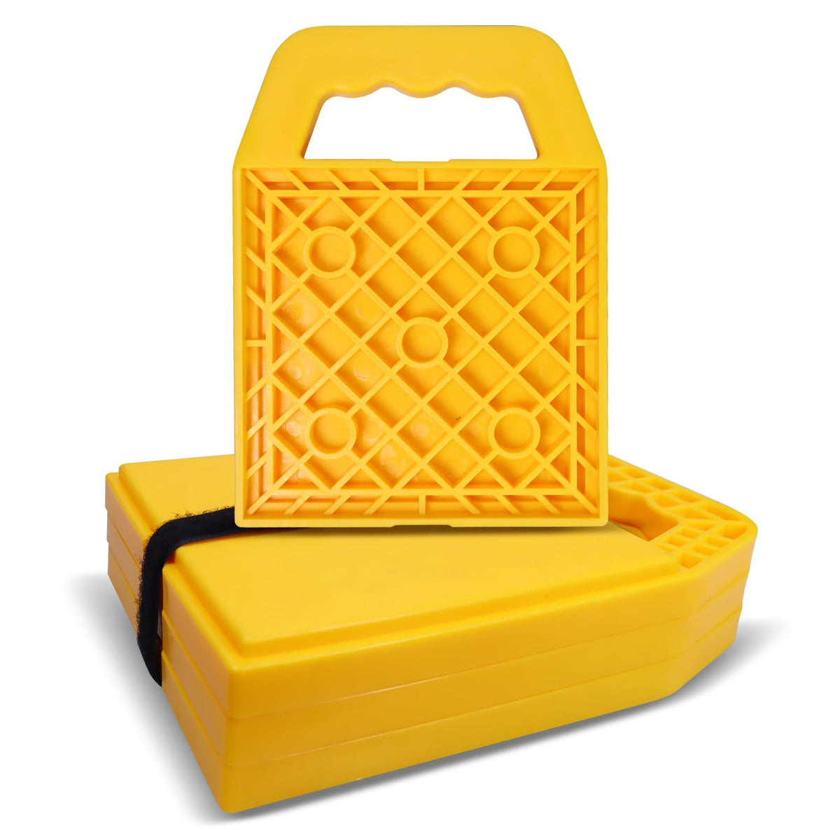 LEIDGG front view of 4 pack jack pads showing compact pack and durability