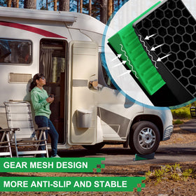 LEIDGG non-slip mats under tire improving traction on uneven ground