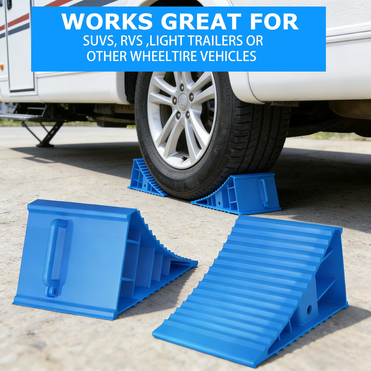 LEIDGG stacked chocks illustrating compact travel-friendly storage