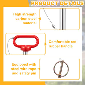 LEIFIDE red rubber handle detail demonstrating comfortable grip and easy removal benefit