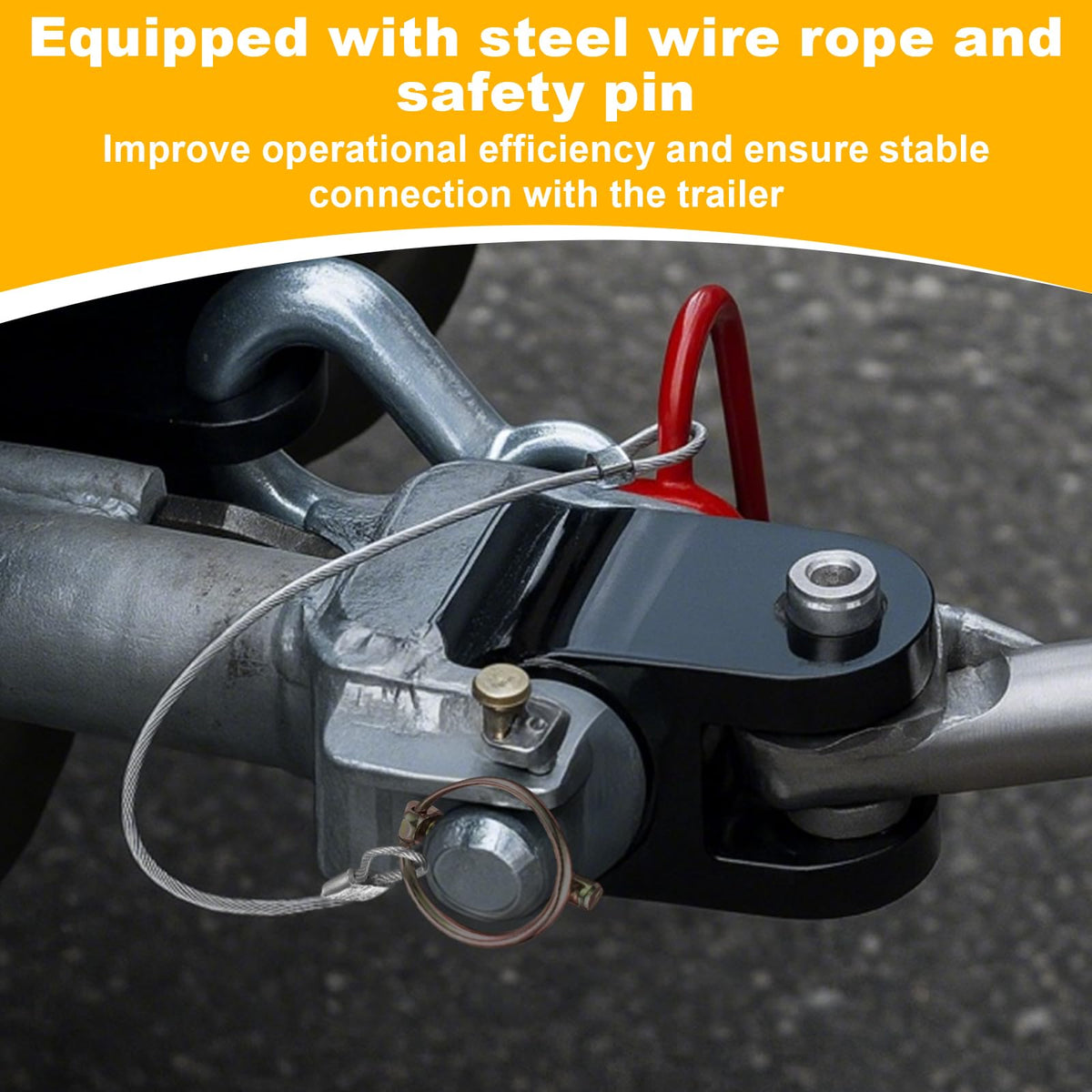 LEIFIDE 6-inch steel wire rope and safety clip image showing tethered pin security and loss prevention