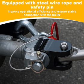 LEIFIDE 6-inch steel wire rope and safety clip image showing tethered pin security and loss prevention
