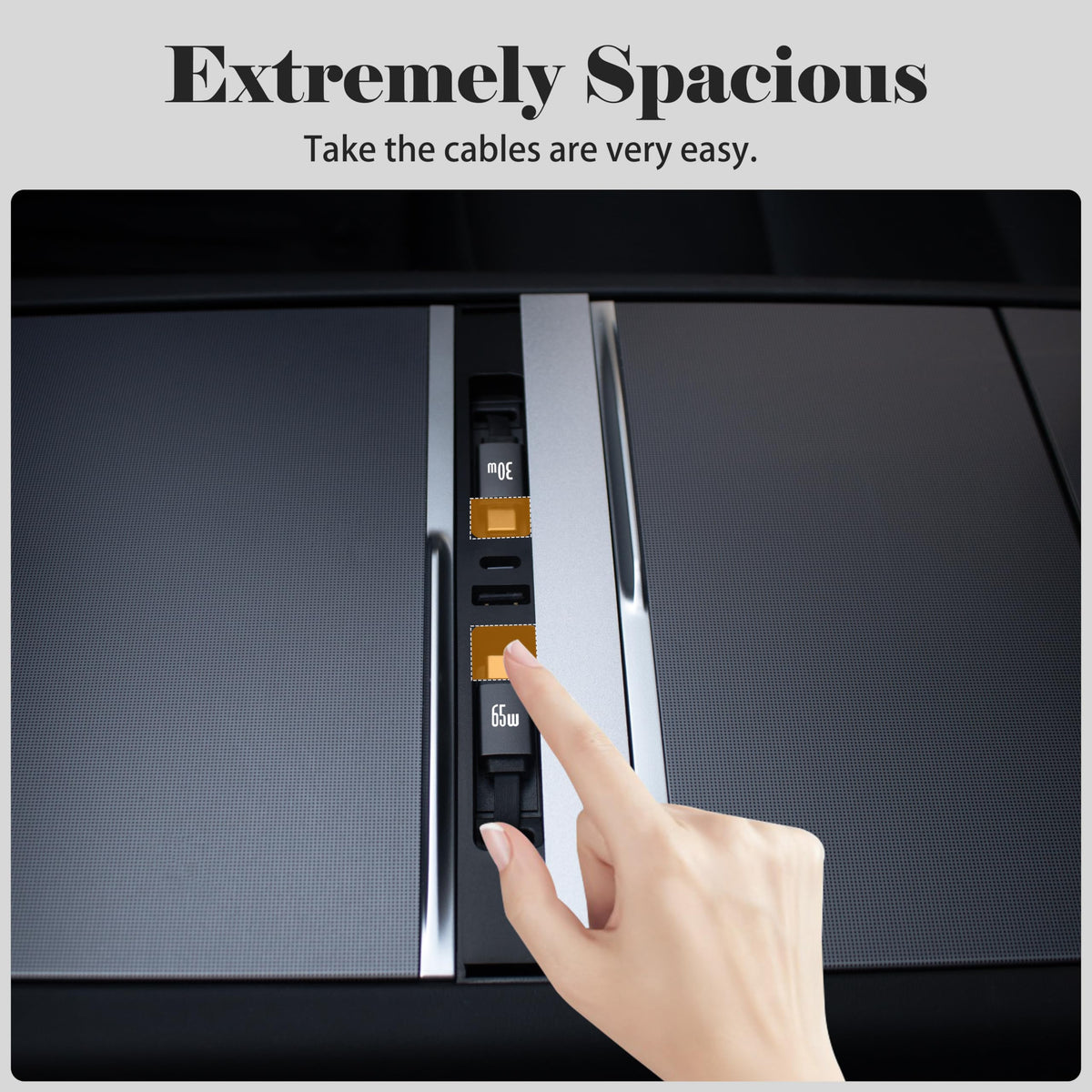Leikaendi cable magnet mechanism revealing secure cable retraction and easy access benefit