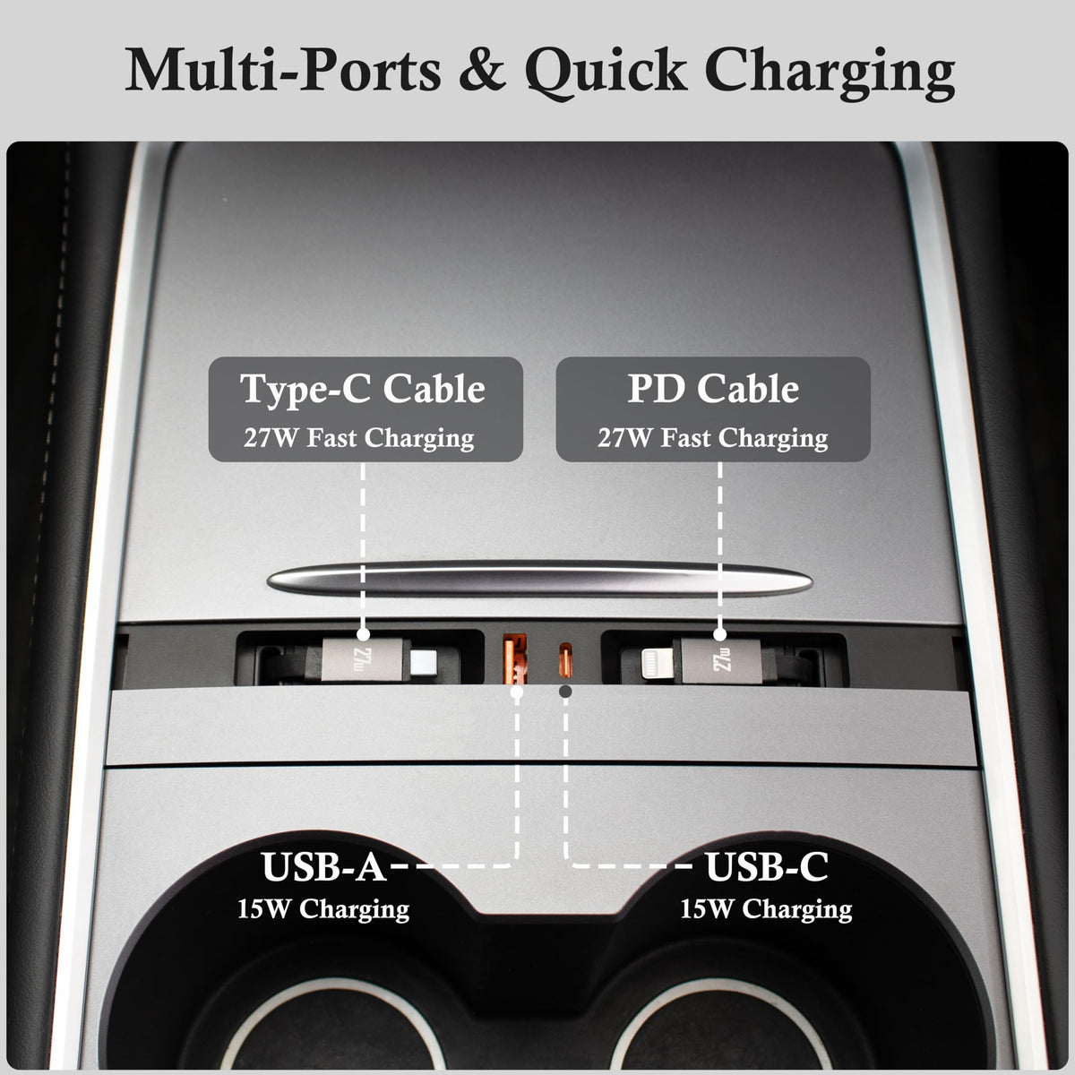 Leikaendi retractable 27W cable detail with magnetic return for tidy storage