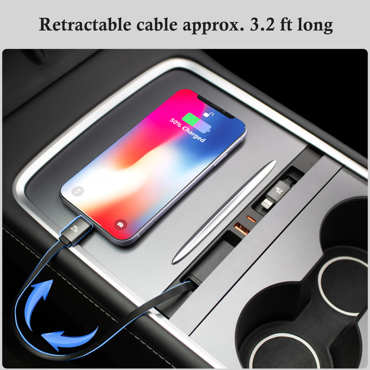 Leikaendi size comparison next to a phone, compact console fit