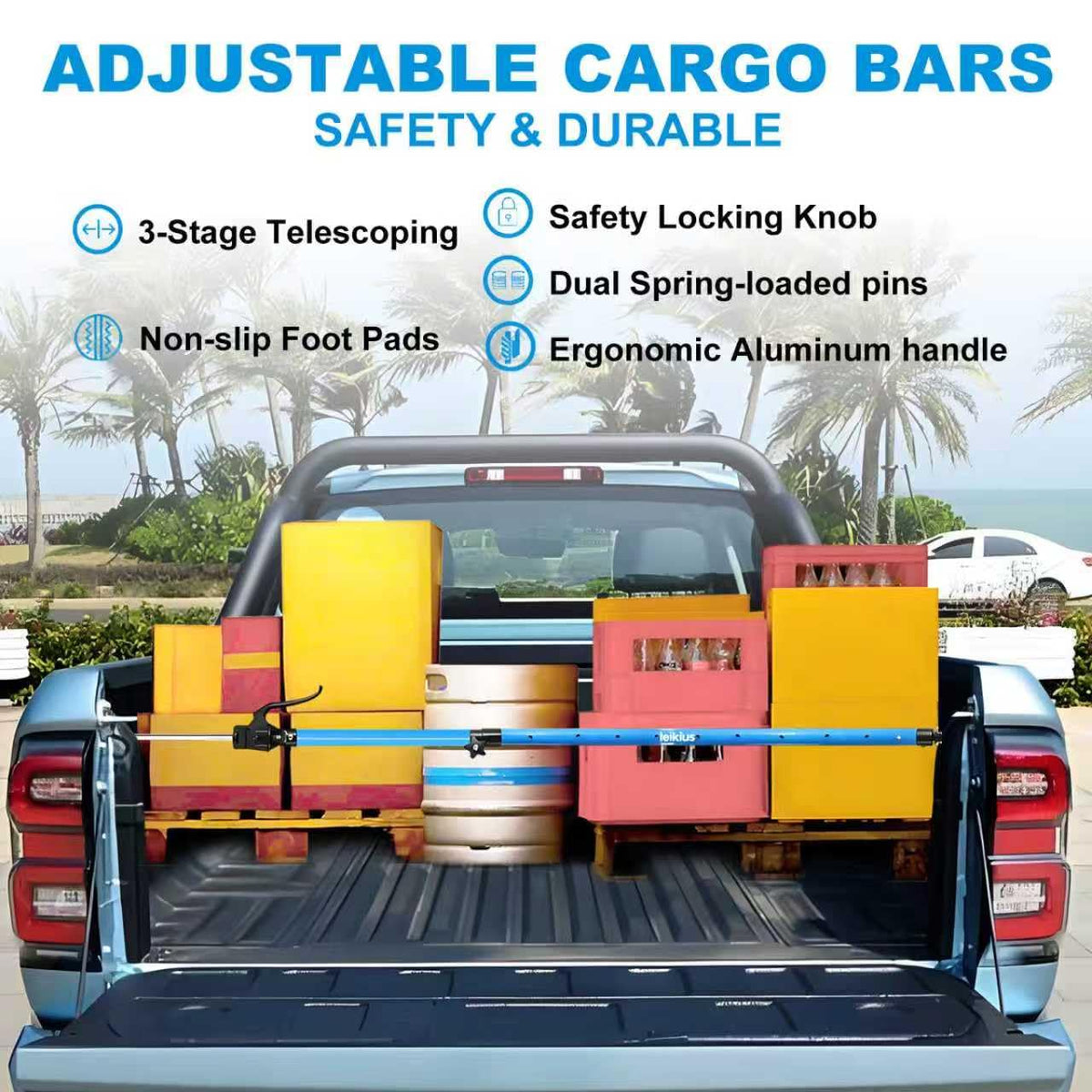 Leikius cargo net and dividers installed organizing small items and preventing movement benefit