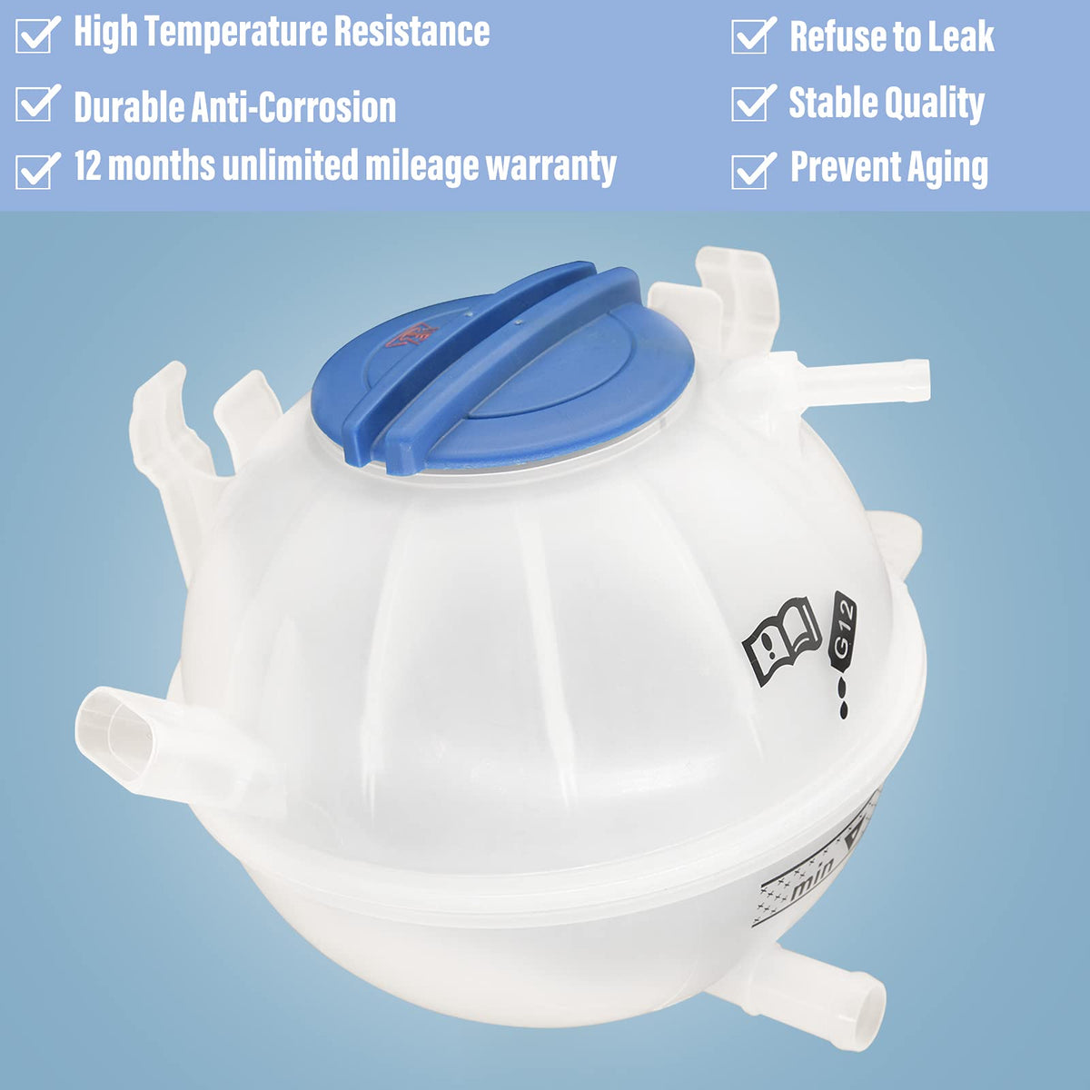 LEIMO KPARTS cap and sensor port closeup; shows secure sealing and fit