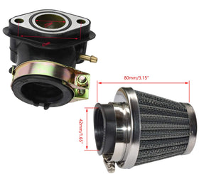 LEIMO KPARTS carburetor beside ruler to show scale and verify installation space