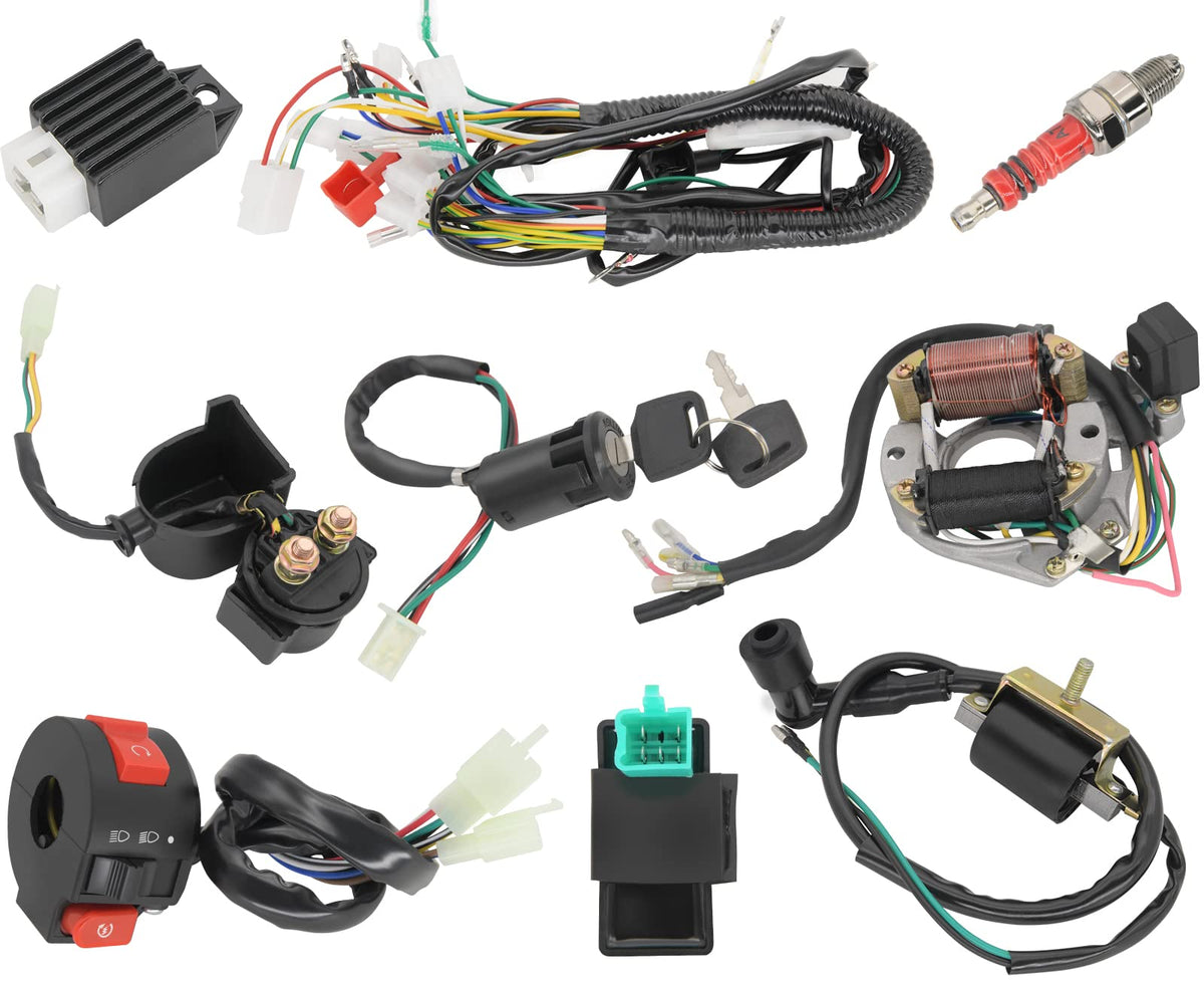 LEIMO KPARTS front packaging showing complete ATV wiring kit and components for easy replacement