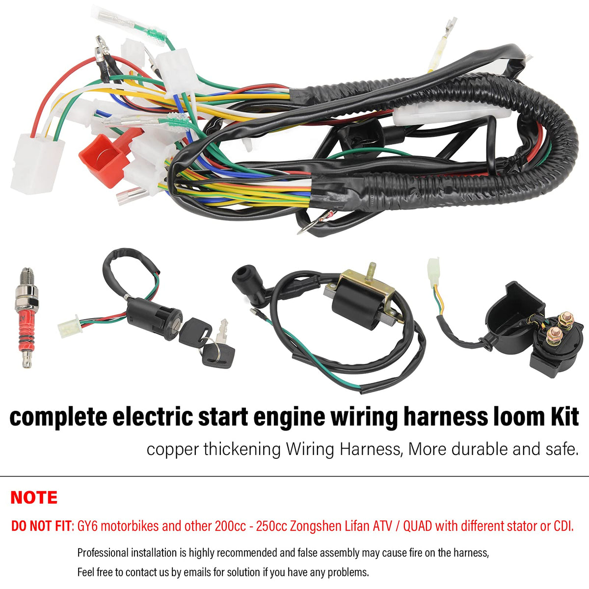 LEIMO KPARTS harness installed on an ATV showing neat routing and reduced wiring faults