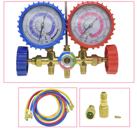 LEIMO KPARTS three 60-inch color-coded hoses laid out to reach service ports easily