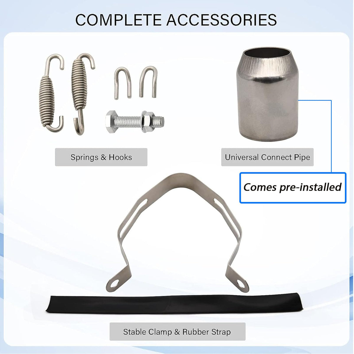 LEIMO KPARTS inlet adapter detail showing stainless weld and secure fit benefit
