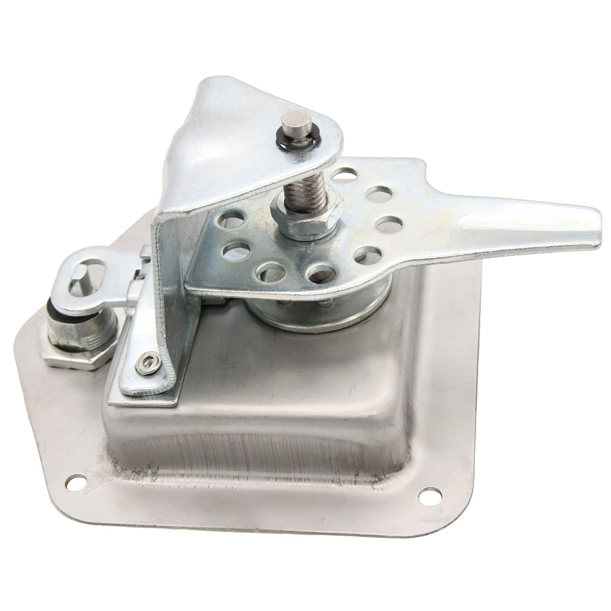 LEIMO KPARTS latch mounted on RV door showing waterproof seal benefit