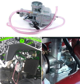 LEIMO KPARTS VM22 on a pit bike in garage setting, ideal for DIY repairs and upgrades