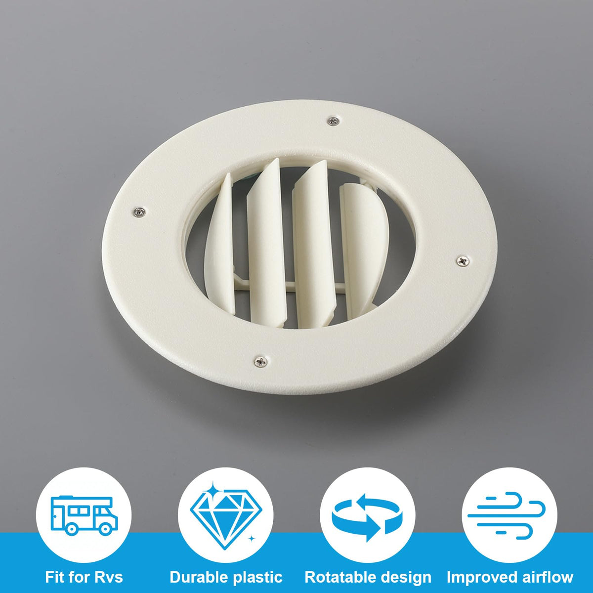 Leinuosen vent installed in RV ceiling demonstrating neat airflow upgrade