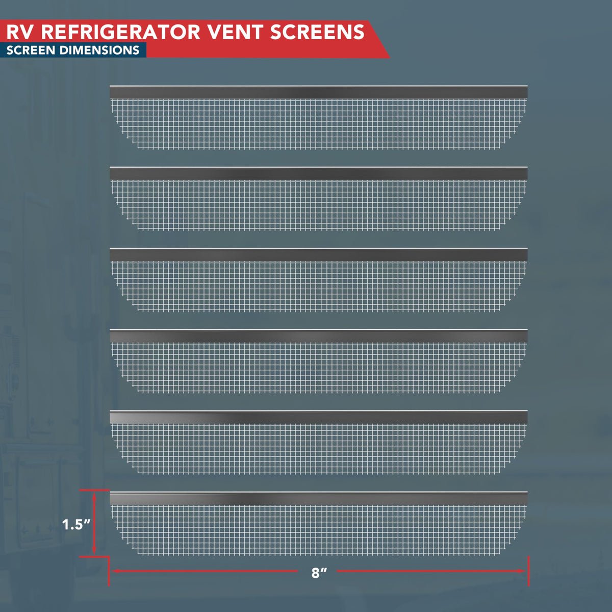 Leisure Coachworks vent with cutout overlay showing required dimensions for installation