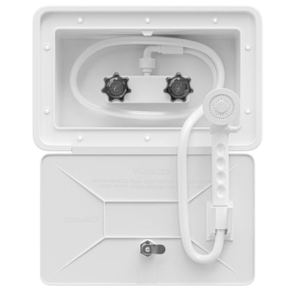 Leisure Coachworks front box view showing secure exterior storage and simple access