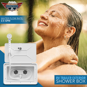 Leisure Coachworks acrylic knobs and flow switch highlighting precise water control