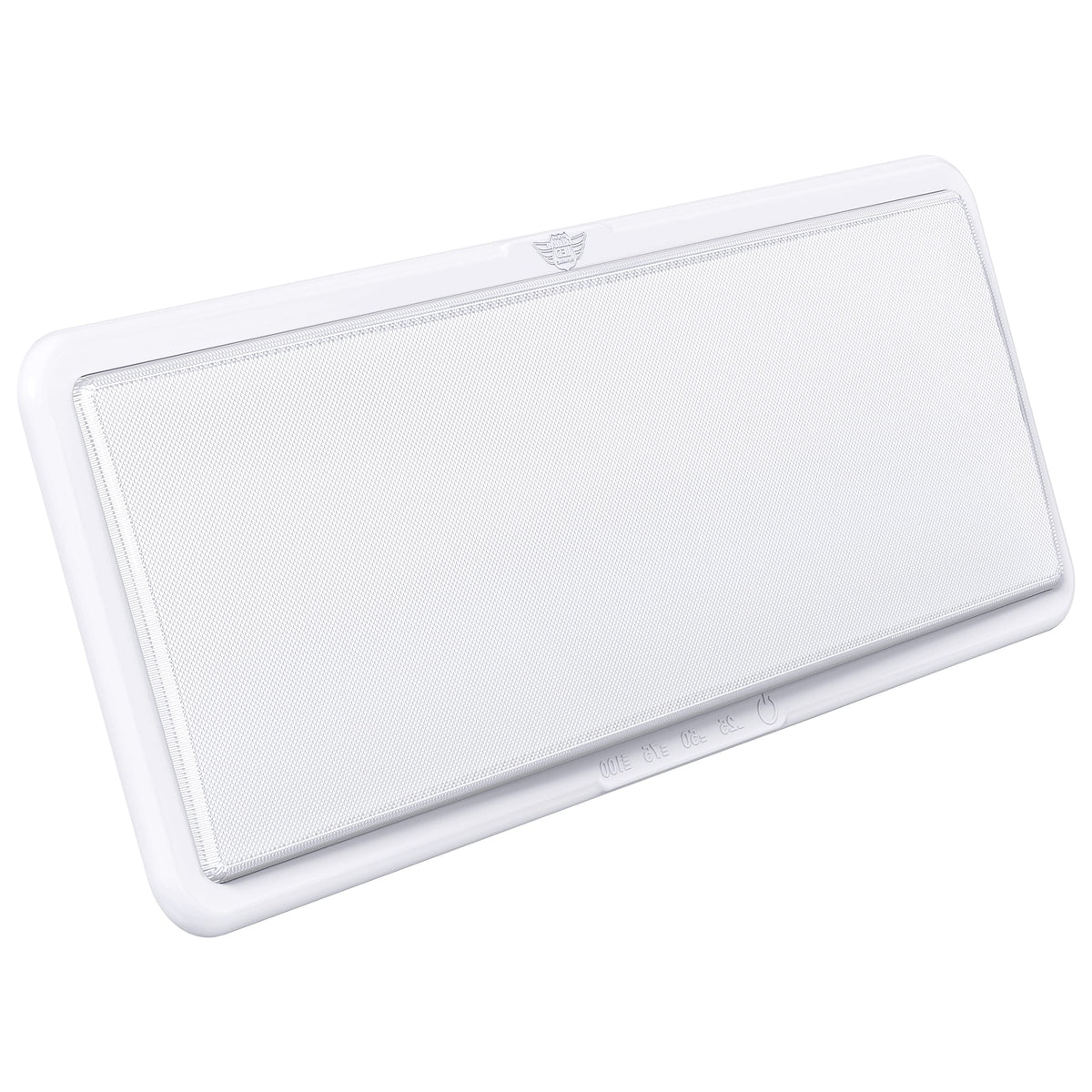 Leisure LED front view showing fixture and clean natural-white illumination benefit