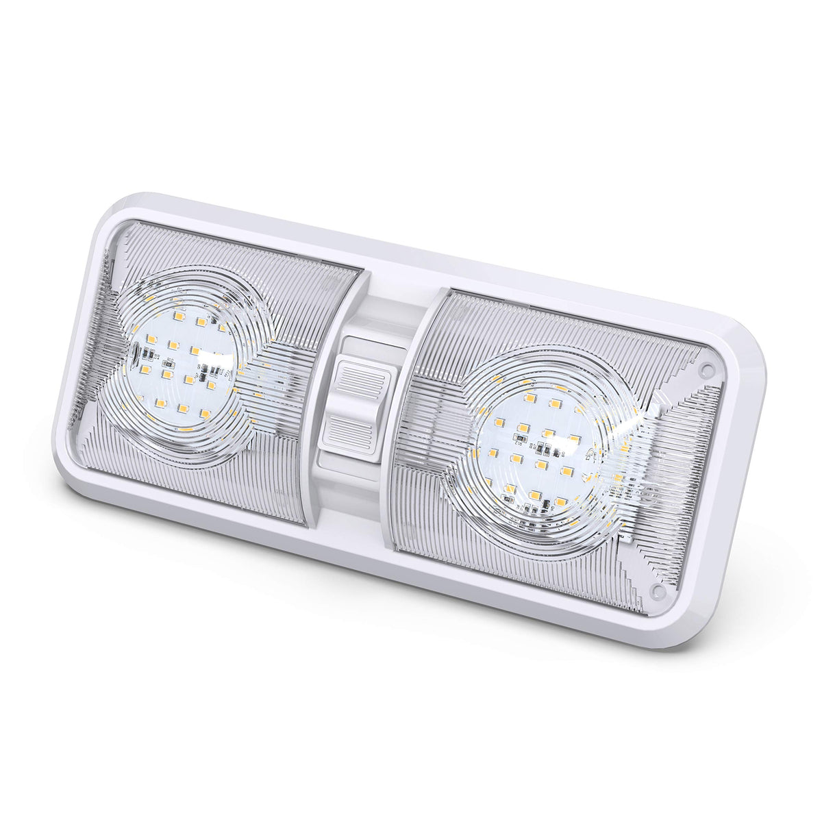 Leisure LED built-in 3-way switch detail for flexible single or both side use