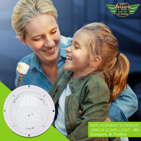 Leisure LED campsite night scene showing bright porch light improving campsite tasks