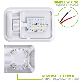 Leisure LED built-in on/off switch detail for convenient local control benefit