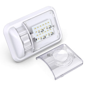 Leisure LED product label and warranty badge showing compliance and guarantee benefit